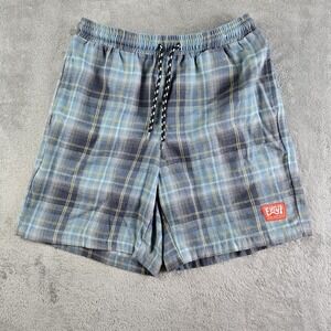 Fifty7 By Jacks Surfboards Shorts Mens 26x7 Small Blue‎ Green Plaid Flannel